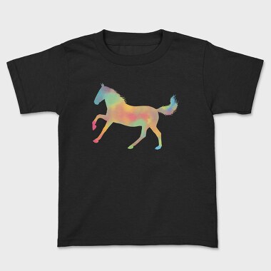 Watercolor Horse Silhouette, Tricou Copii