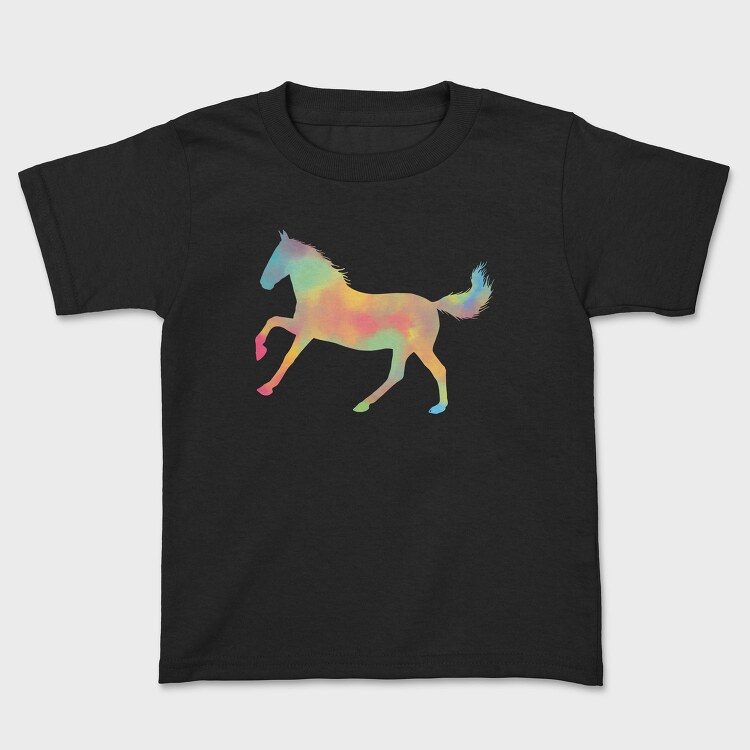 Watercolor Horse Silhouette, Tricou Copii