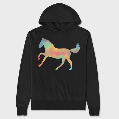 Watercolor Horse Silhouette, Hanorac Oversize Barbati (Unisex)