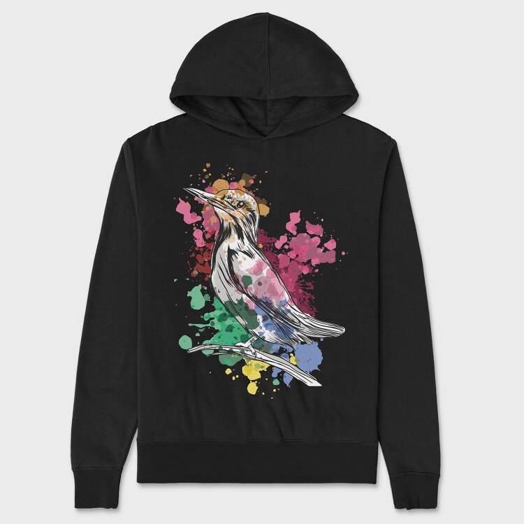 Watercolor Kingfisher European, Hanorac Oversize Barbati (Unisex)