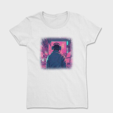 Woman Looking Out Of A Window Dj Party, Tricou Femei