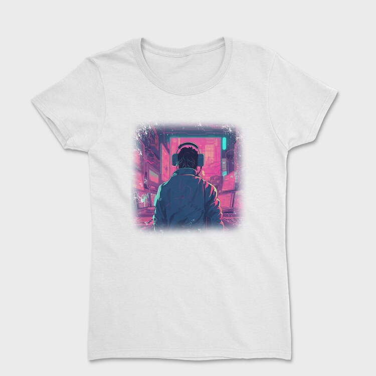 Woman Looking Out Of A Window Dj Party, Tricou Femei