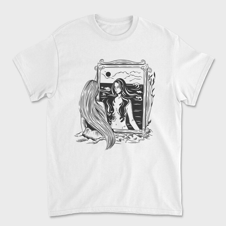 Woman Portrait Dark Art Nouveau, Tricou Barbati (Unisex)