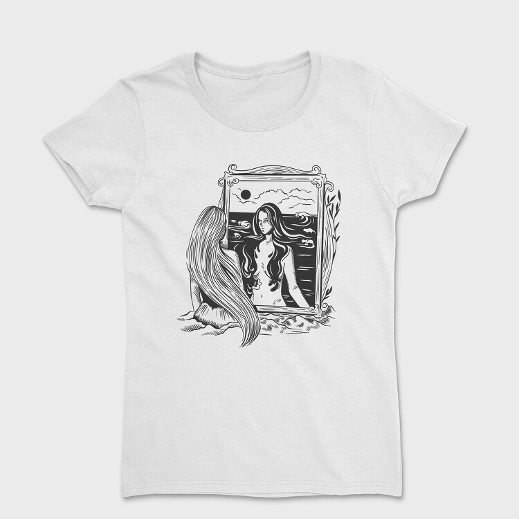 Woman Portrait Dark Art Nouveau, Tricou Femei