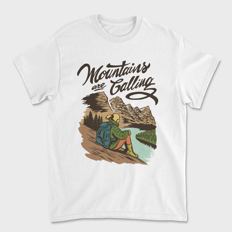 Woman Sitting On Glacier National Park, Tricou Barbati (Unisex)