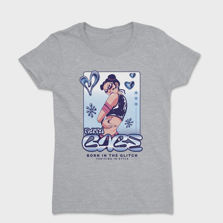 Y3K Born In The Glitch Data Babe, Tricou Femei
