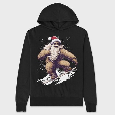 Yeti Santa Claus Snowboarding Adventure, Hanorac Oversize Barbati (Unisex)