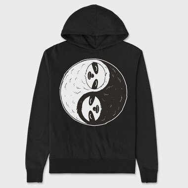 Yin And Yang Sloth, Hanorac Oversize Barbati (Unisex)