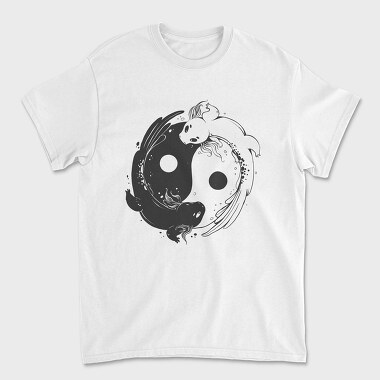 Yin Yang Axolotl Animals Monochrome, Tricou Barbati (Unisex)