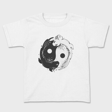 Yin Yang Axolotl Animals Monochrome, Tricou Copii