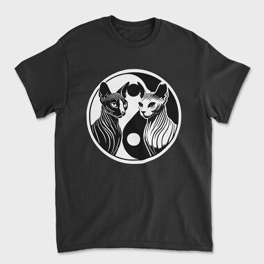 Yin Yang Cats Symbol, Tricou Barbati (Unisex)