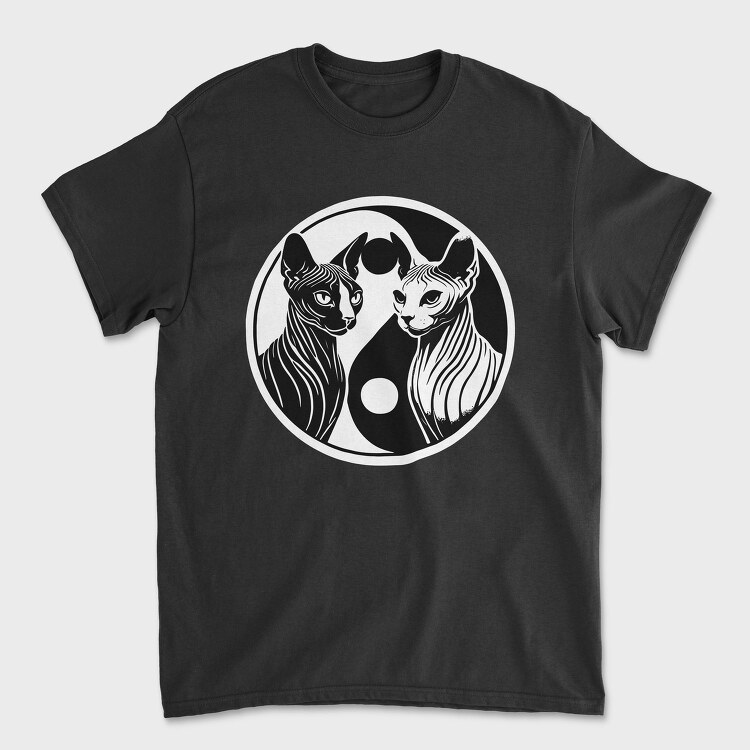 Yin Yang Cats Symbol, Tricou Barbati (Unisex)