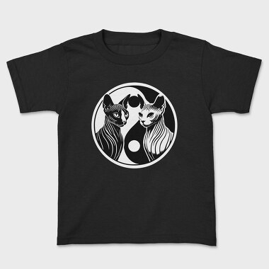 Yin Yang Cats Symbol, Tricou Copii