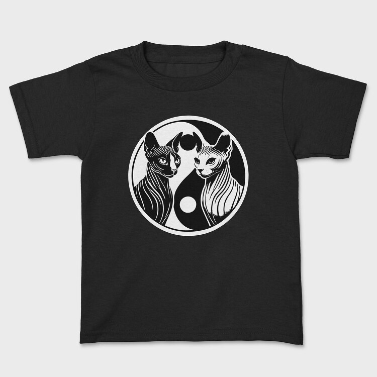 Yin Yang Cats Symbol, Tricou Copii