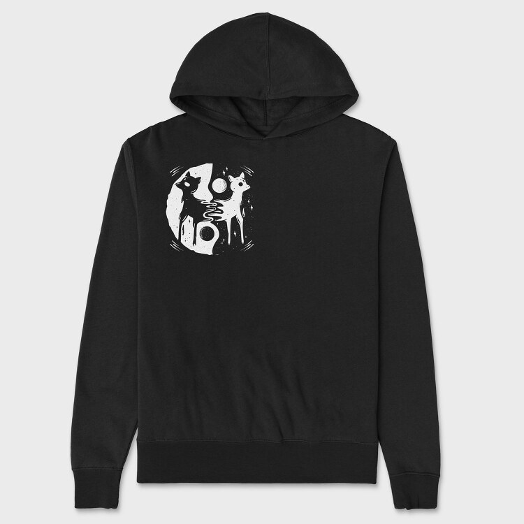 Yin Yang Deer Throw Pillow, Hanorac Oversize Barbati (Unisex)