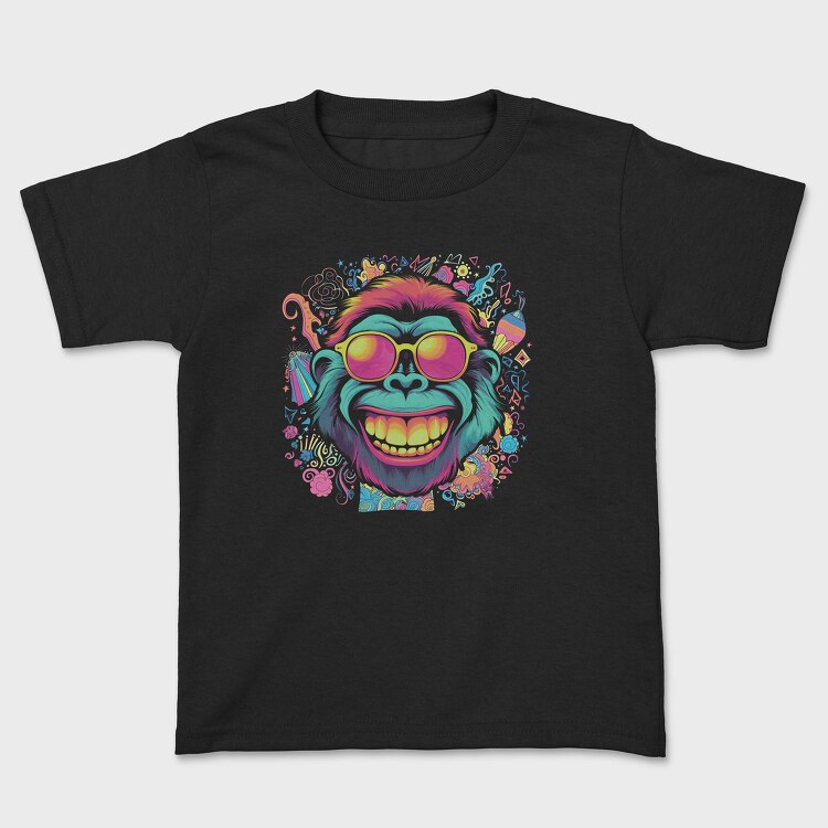 Psychedelic Ape Wearing Sunglasses, Tricou Copii