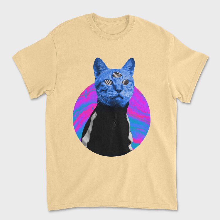 Psychedelic Trippy Cat Kitty, Tricou Barbati (Unisex)