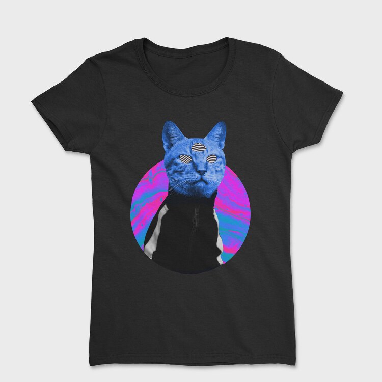 Psychedelic Trippy Cat Kitty, Tricou Femei