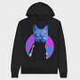 Psychedelic Trippy Cat Kitty, Hanorac Oversize Barbati (Unisex)