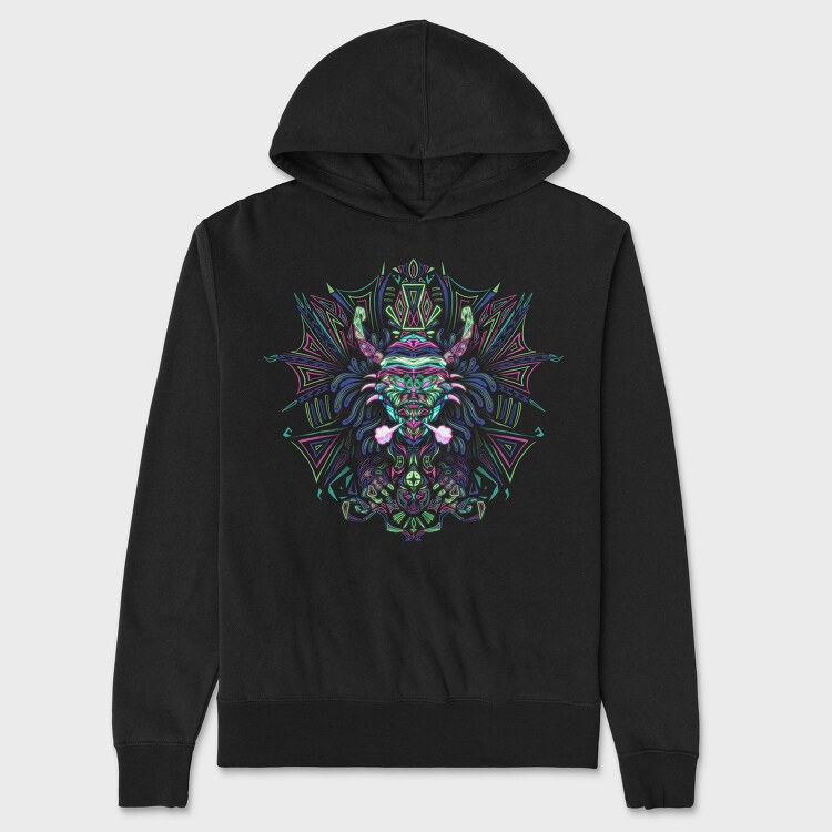 Psychedelic Trippy Dragon Dmt Rasta, Hanorac Oversize Barbati (Unisex)