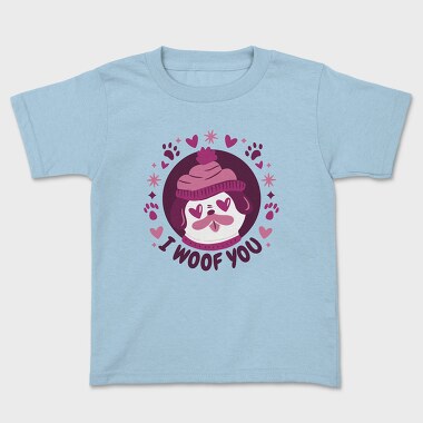 Pug Dog In Love Woof You, Tricou Copii
