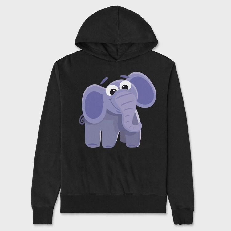 Purple Elephant Stroll, Hanorac Oversize Barbati (Unisex)