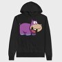 Purple Hippo Grin, Hanorac Oversize Barbati (Unisex)