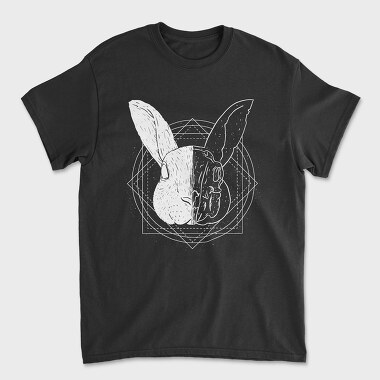 Rabbit Animal Divided Skull Head, Tricou Barbati (Unisex)