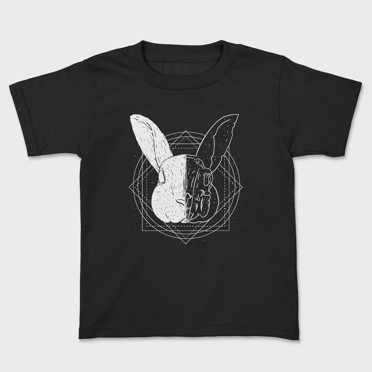 Rabbit Animal Divided Skull Head, Tricou Copii