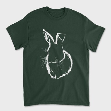 Rabbit White Outline, Tricou Barbati (Unisex)