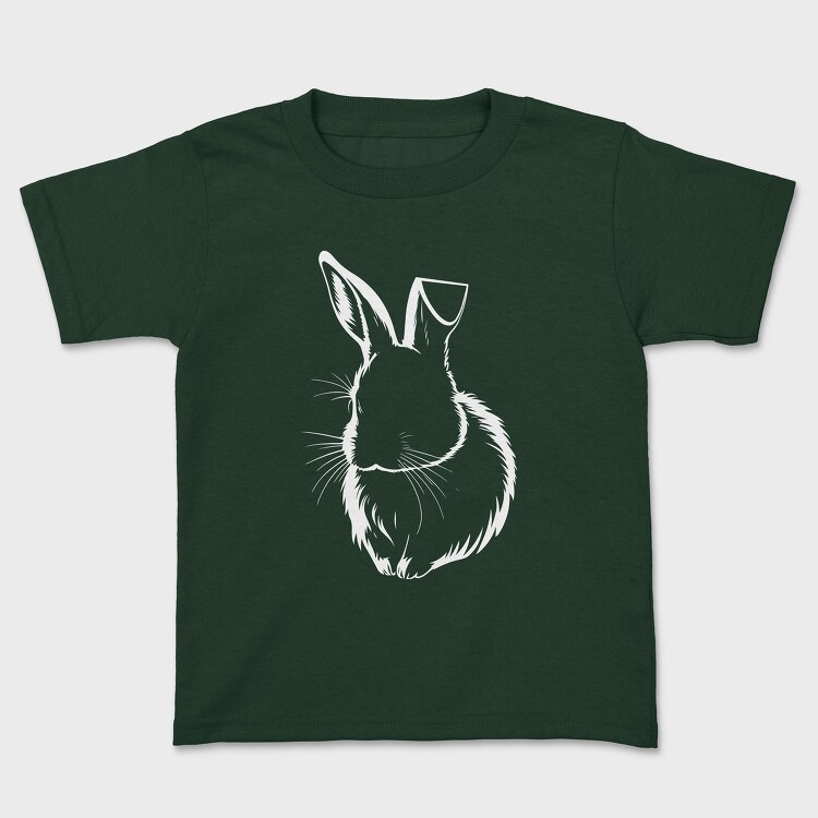 Rabbit White Outline, Tricou Copii