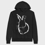Rabbit White Outline, Hanorac Oversize Barbati (Unisex)