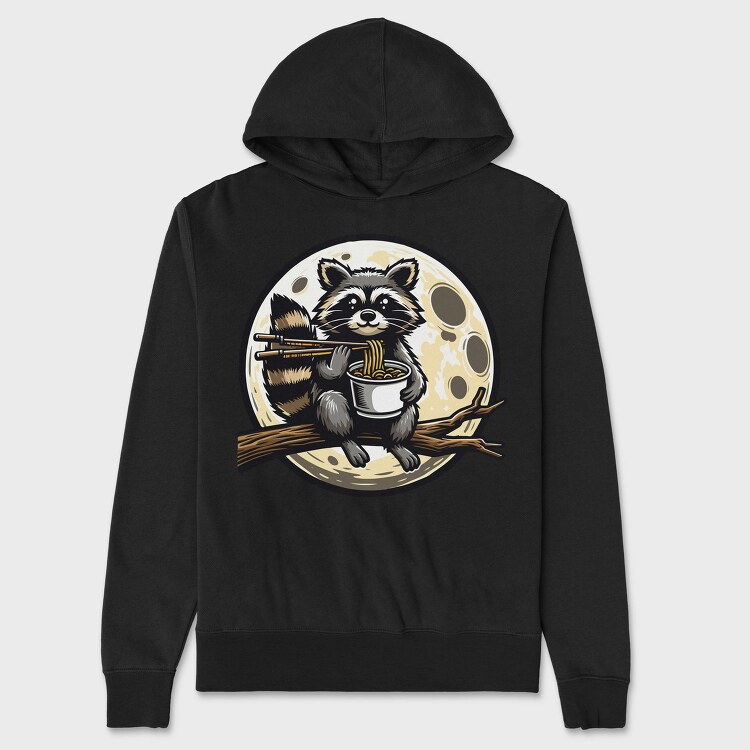 Raccoon Ramen Lover, Hanorac Oversize Barbati (Unisex)