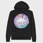 Rainbow Narwhale Whale, Hanorac Oversize Barbati (Unisex)