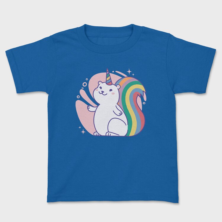 Rainbow Squirrel Unicorn Animal, Tricou Copii