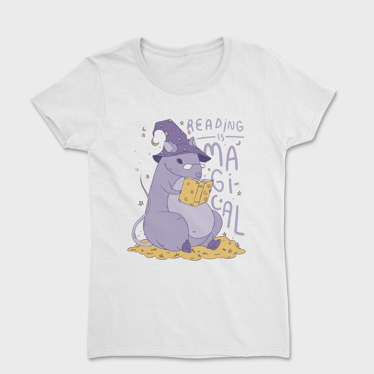 Rat Reading Magical Book, Tricou Femei