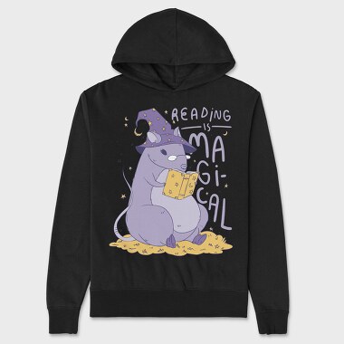 Rat Reading Magical Book, Hanorac Oversize Barbati (Unisex)