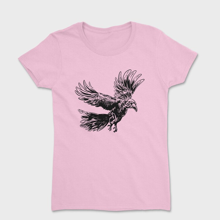 Raven Bird Animal Flying Flight, Tricou Femei