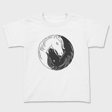 Yin Yang Horses Animals, Tricou Copii