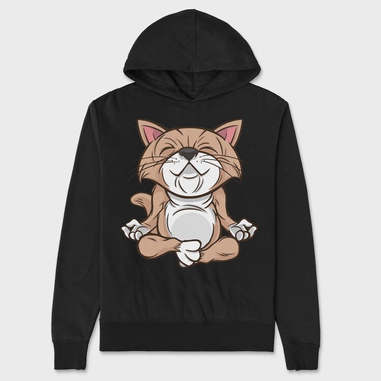 Yoga Cat, Hanorac Oversize Barbati (Unisex)