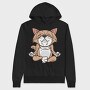Yoga Cat, Hanorac Oversize Barbati (Unisex)