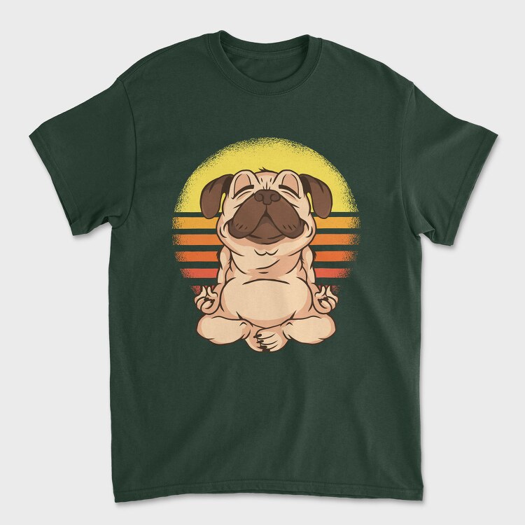 Yoga Pug 01, Tricou Barbati (Unisex)