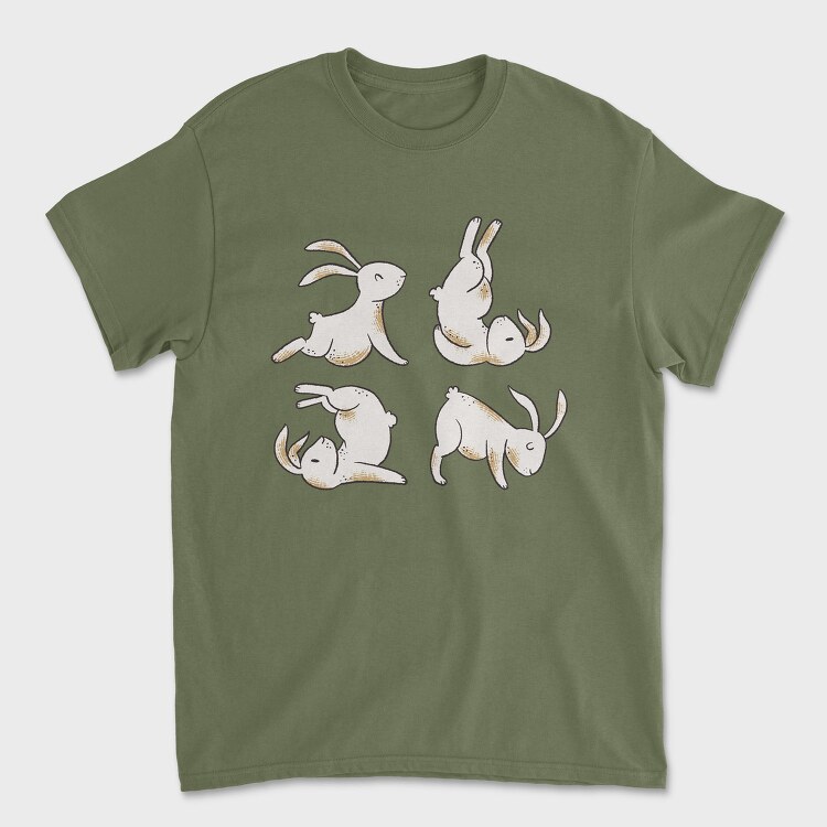 Yoga Rabbits, Tricou Barbati (Unisex)
