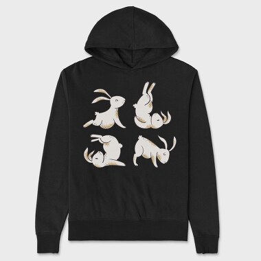 Yoga Rabbits, Hanorac Oversize Barbati (Unisex)