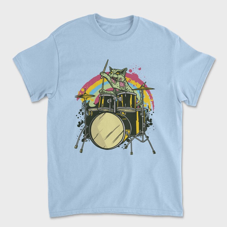 Zombie Cat Drummer, Tricou Barbati (Unisex)