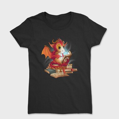 Reading Dragon Fantasy Books Illustration, Tricou Femei