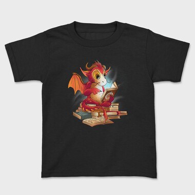Reading Dragon Fantasy Books Illustration, Tricou Copii