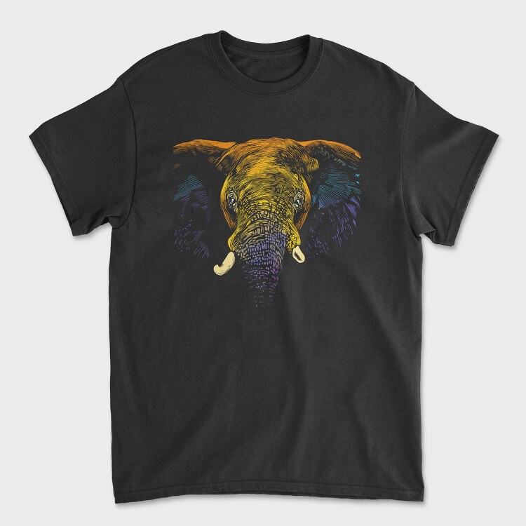Realistic Elephant Animal Colorful, Tricou Barbati (Unisex)
