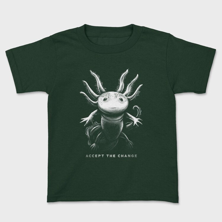 Realistic Hand Drawn Axolotl Change, Tricou Copii