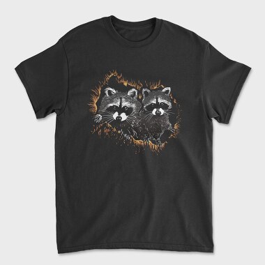 Realistic Raccoon Animals Night, Tricou Barbati (Unisex)
